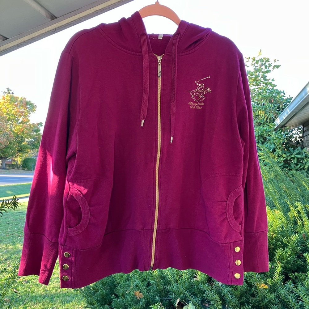 Beverly Hills Polo Club Magenta Zipper Hoodie